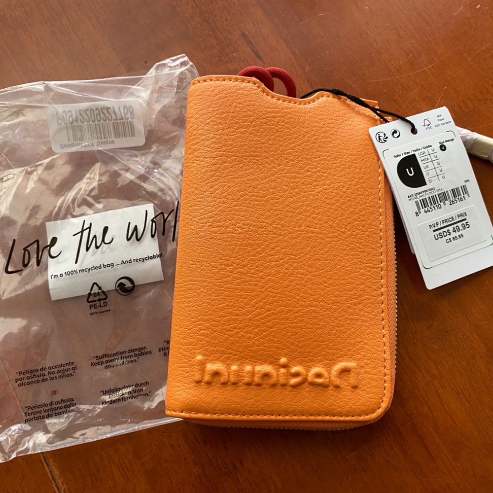 Desigual phone pouch / sling / purse - small, orange 🧡